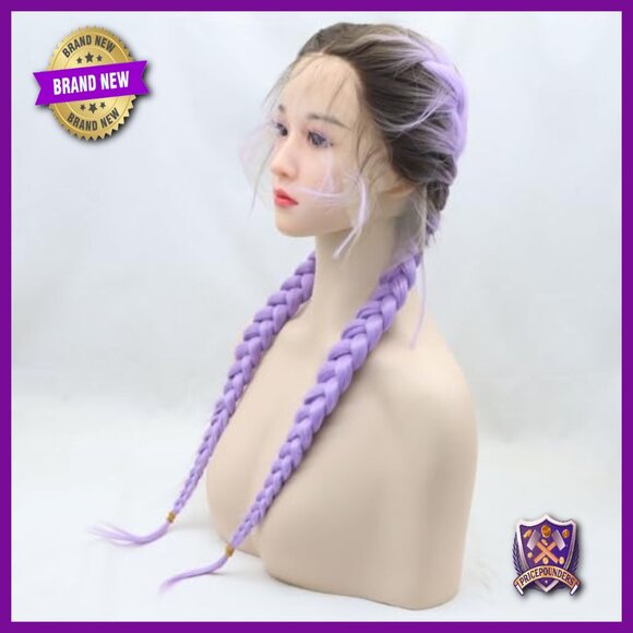 Synthetic Lace Front Wig Heat Resistant 22 Inch Braided Daily Cosplay main image 4